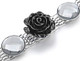 47" Diamante Rhinestone and Black Rose Flower Design Waist Chain Belts for Women Fashion Accessory